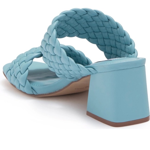 Steve Madden Light Blue Braided Block Heel Sandal - Picture 2 of 6